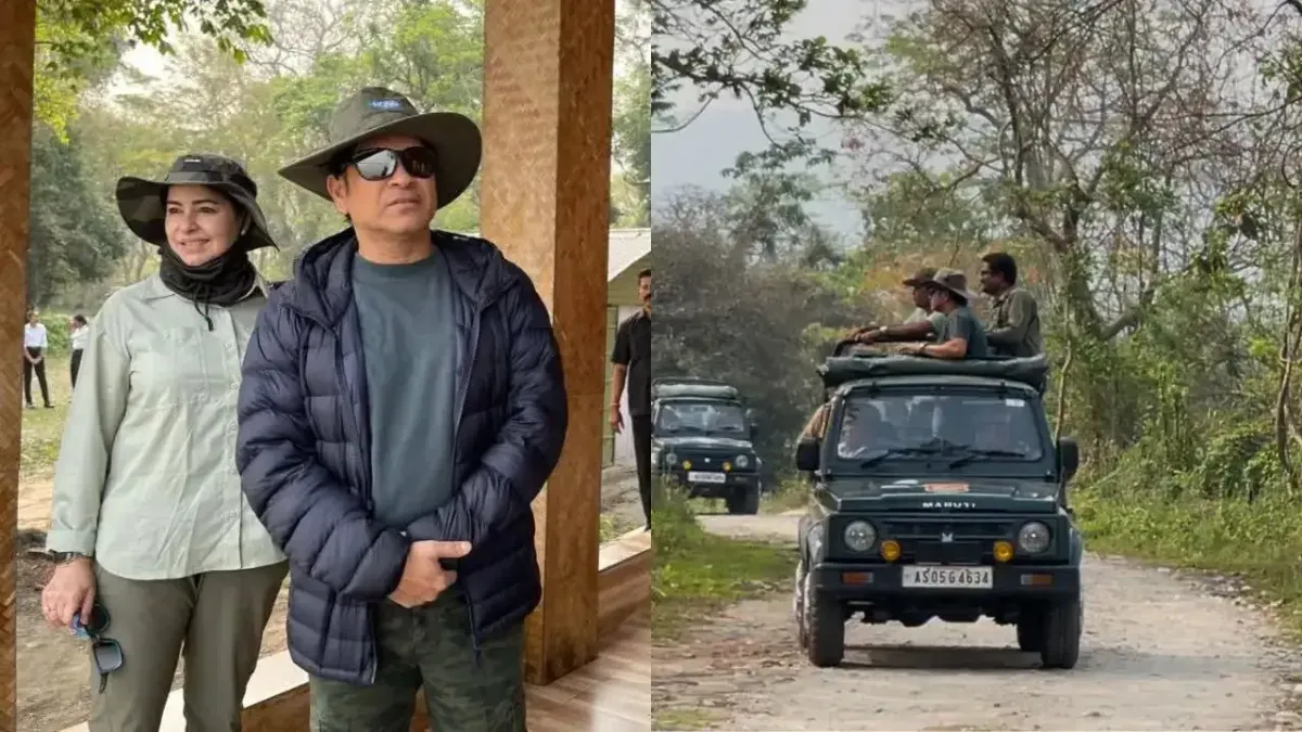 Sachin Tendulkar visits Kaziranga National Park in Assam
